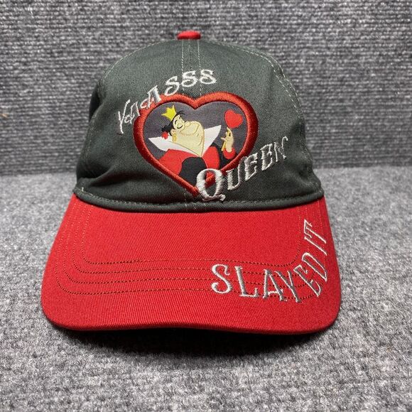 Disneyland Hat Cap Strap Back Adjustable Mens Gray Red Alice Queen Slayed It A2 - Picture 1 of 9